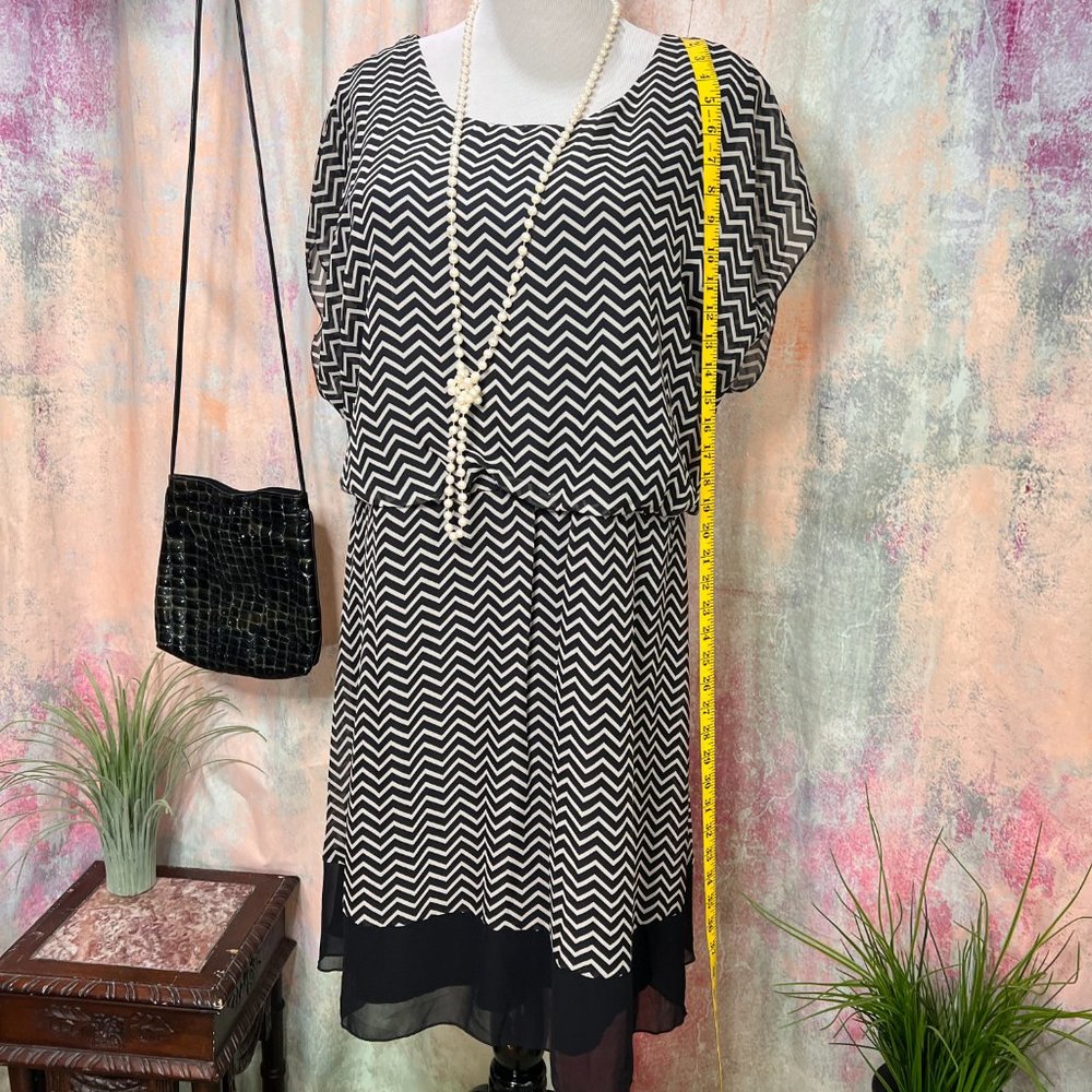 Tacera Stylish Zigzag Pattern Plus Size Chiffon D… - image 7